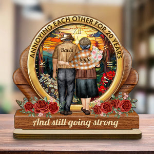 Annoying Each Other For Years And Still Going Strong - Personalized Wooden Plaque - Anniversary Gift For Couple, Valentine's Day Gift