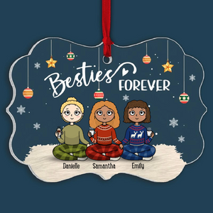 Christmas Besties Forever - Personalized Crystal Ornament - Christmas Gift For Besties