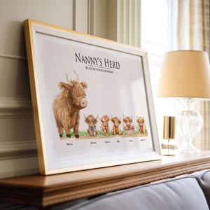 Nana Papa's Herds Love You To The Moo-oon And Back, Gift For Grandma Grandpa, Duck Family Canvas, Mother's Day Wall Art Home Decoration