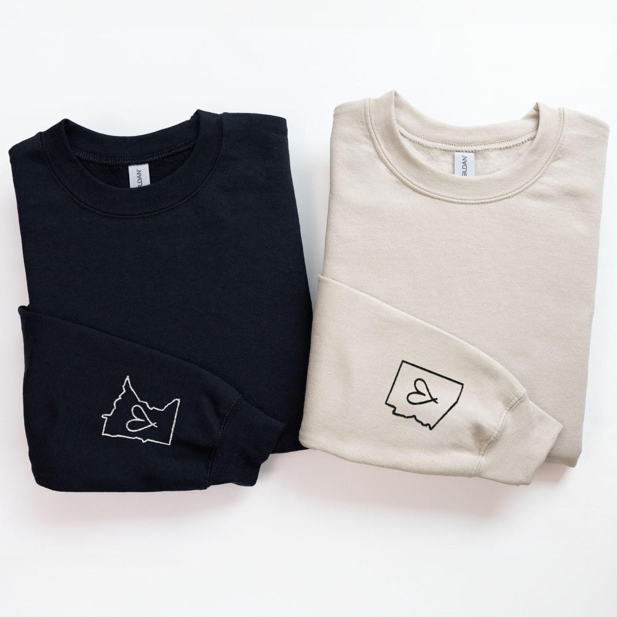 Custom Long Distance Relationship Sweatshirts, Choose Your State Personalized Couple Gift, Long Distance Matching Friend Shirts, Couple Gift