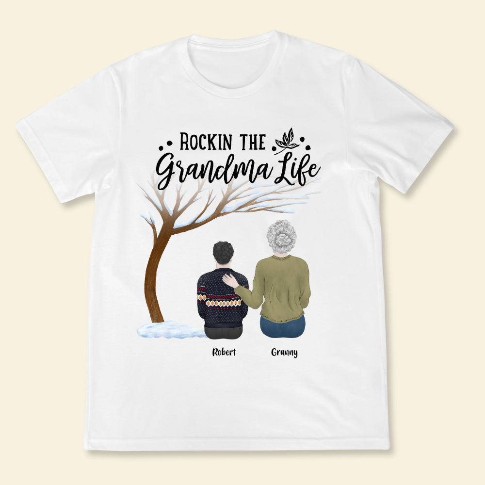 Rockin' The Grandparents Life Christmas - Personalized Shirt - Gift For Grandpa, Grandma, Christmas Gift