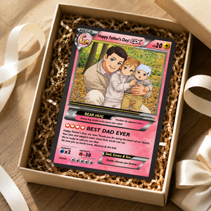 Personalized Poke Card for Dad, Father s Day Gift for Him, Custom Trainer Card, Anime Style Poke Trading Card