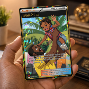 Custom Father's Day Card, Gift For Dad, Trainer Card, Father's Day Gift, Custom PKM Card Anime Gift