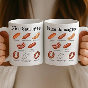 The Anatomy Of Greatness, Nice Sausages, Personalized Mug, Funny Christmas Birthday Gifts For Husband, Coworkers, Friends