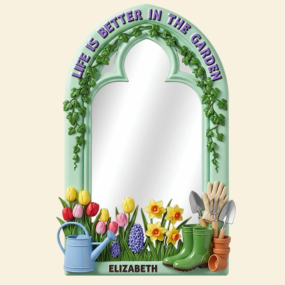 Gardening Wall Hanging Mirror - Personalized Shape Mirror - Gifts For Gardeners