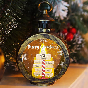 Merry Christmas Family - Personalized Lantern LED Flameless Candle - Christmas Gift For Family