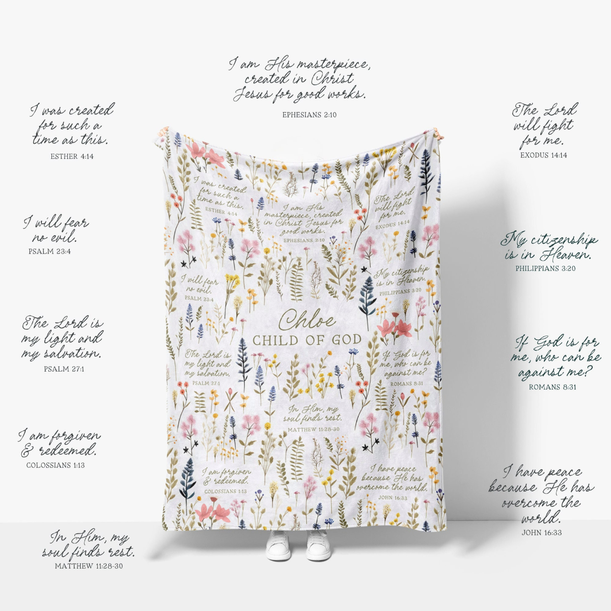 Christian Graduation Gift for Her, Personalized Scripture Blanket Class of 2026 College Grad Gift, Daughter Bible Verse Child of God Throw