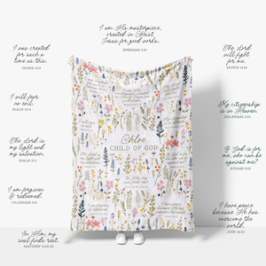 Christian Graduation Gift for Her, Personalized Scripture Blanket Class of 2026 College Grad Gift, Daughter Bible Verse Child of God Throw