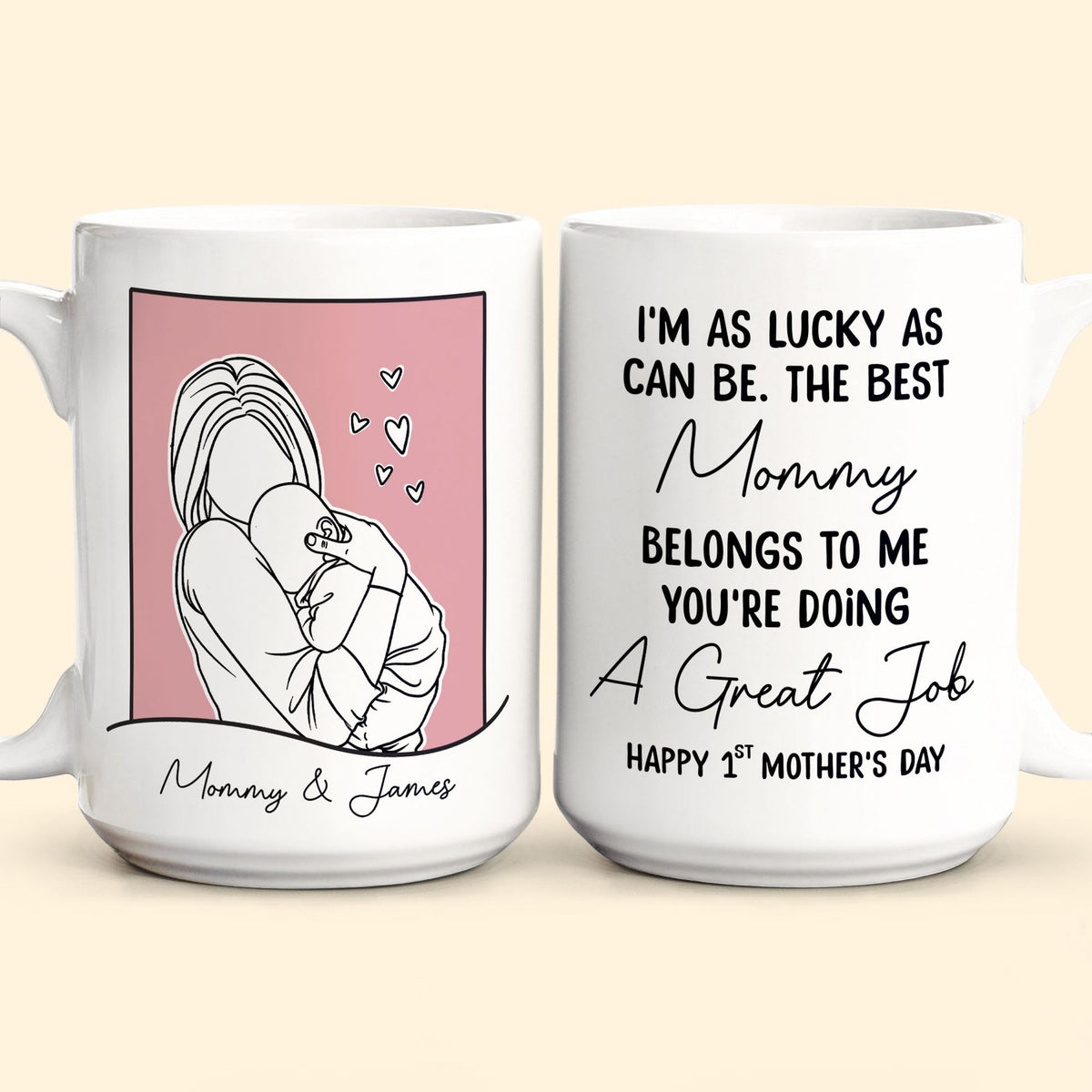 Mommy You're Doing A Great Job Mommy & Baby Photo Portrait - Personalized Mug - Gift For New Mom