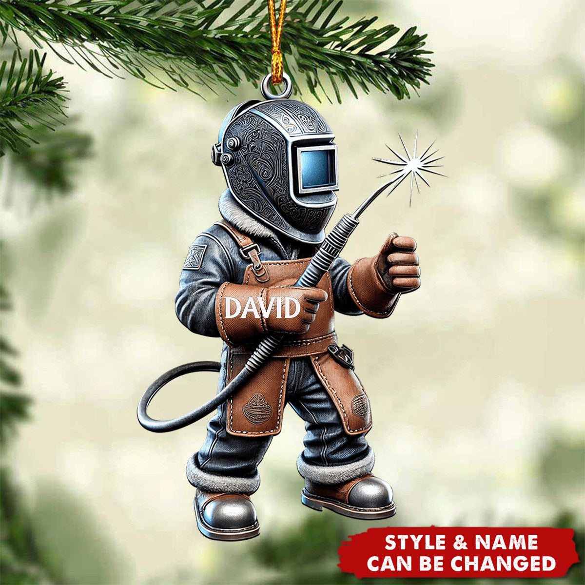 Welder Custom Name - Personalized Shape Ornament - Christmas Gift For Welders
