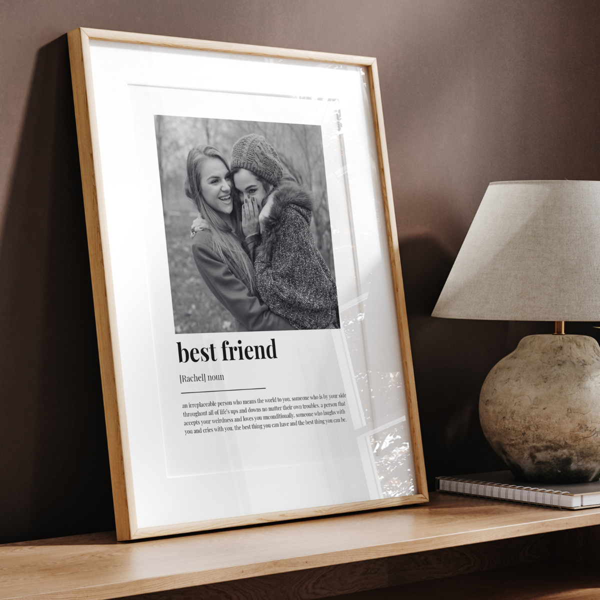 Best Friend Definition Canvas, Wall Art Decor, Best Friend Gift, Photo Definition Canvas, Custom Gift With Photo