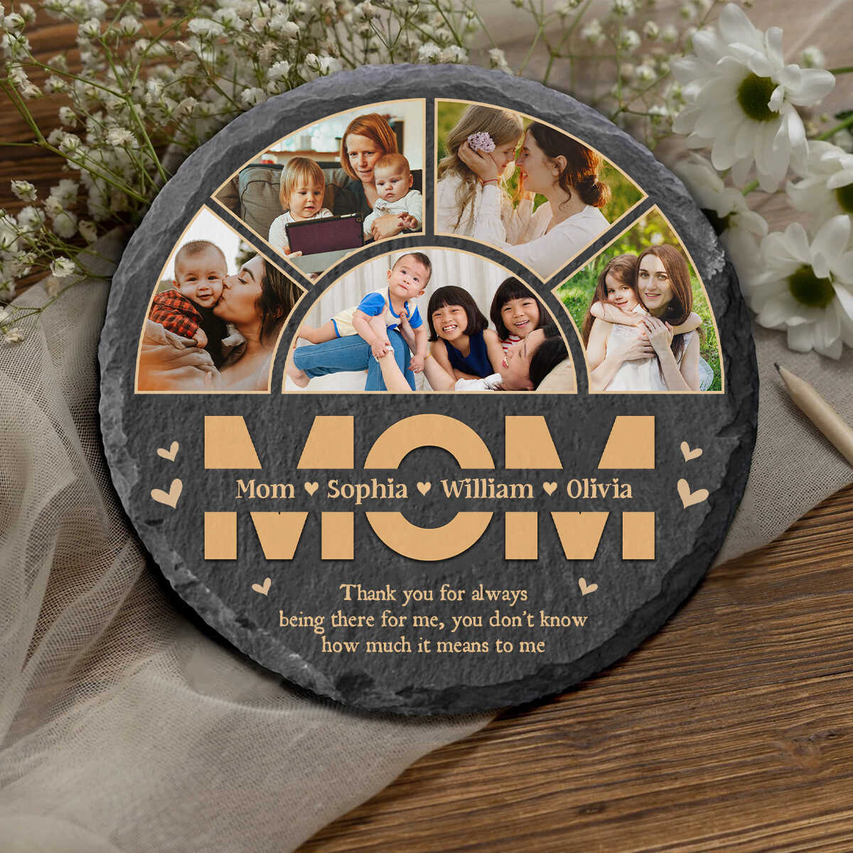 Mom Thank You For Always Being There - Personalized Garden Stone - Gift For Mom, Mother's Day, Birthday Gift