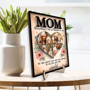Mom You Are The World Photo Collage - Personalized Picture Frame - Gift For Mom, Mother's Day, Birthday Gift
