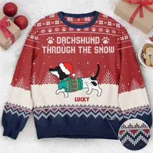 Dog Christmas Dachshund Wiener Wonderland - Personalized Ugly Sweatshirt - Christmas Gift For Dog Lovers