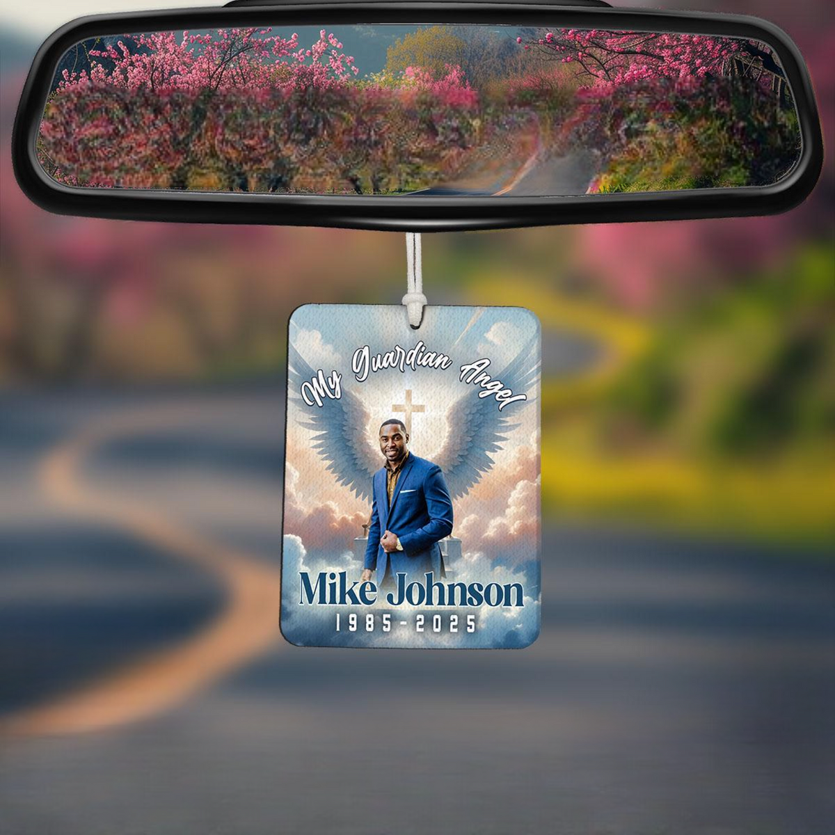 Custom Memorial Photo Air Freshener, Celebration Of Life Guest Gift, In Memory Of Car Freshie, My Guardian Angel