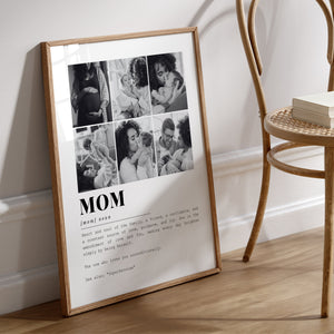 Mom Definition Upload Photo - Personalized Canvas - Gift For Mother, Mom, Mother's Day Gift