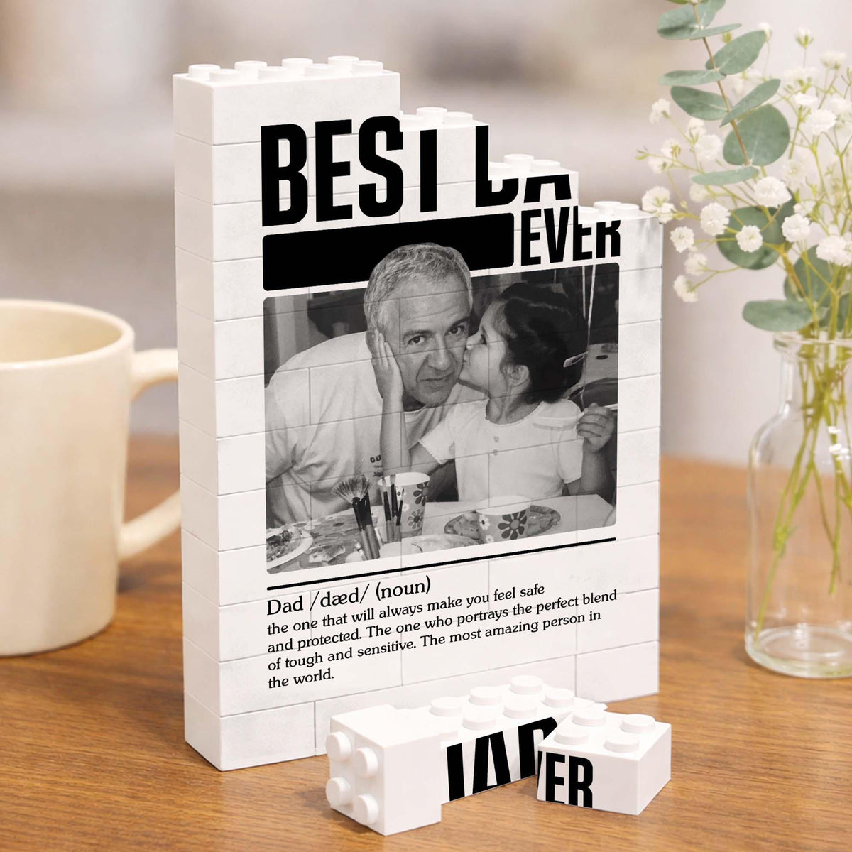 Best Dad Ever Photo Building Block, Custom Puzzle Dad Picture Gift, Personalized Father's Day Gift, Gift For Dad