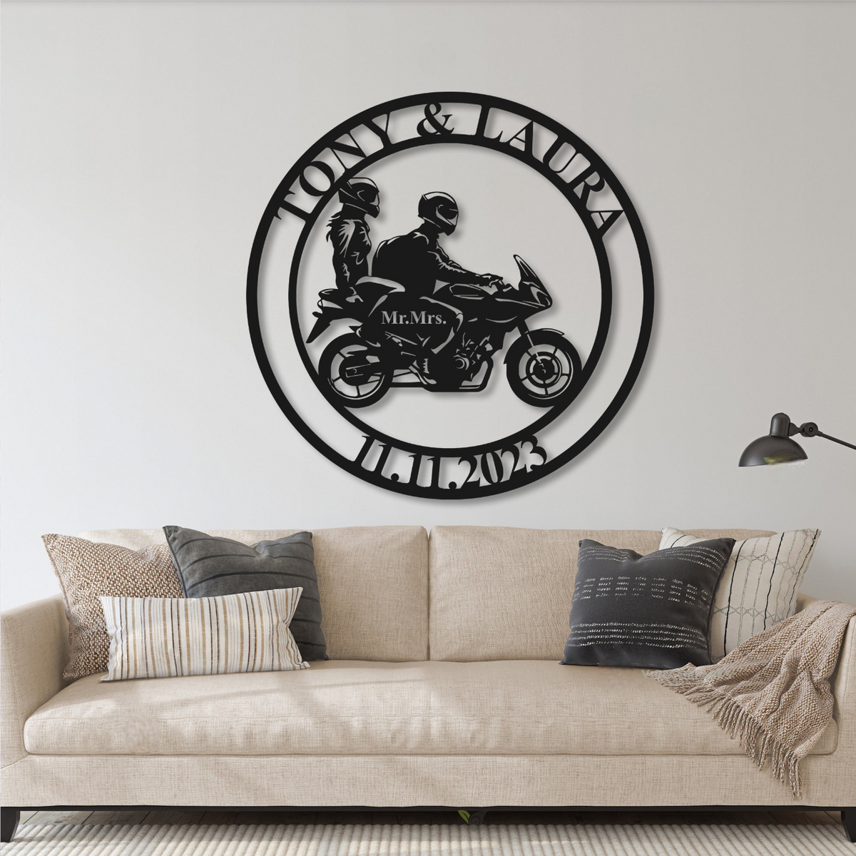 Personalized Biker Couple Metal Sign, Custom Motorcycle Rider Wall Art For Decor, Anniversary Gift, Wedding Gift Motorcycle, Biker Couple Gift