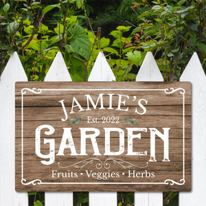 Personalized Outdoor Metal Garden Sign, Custom Sign, Personalized Garden Sign, Garden Gifts, Patio Decor, Veggie Garden, Herb Garden, Gifts