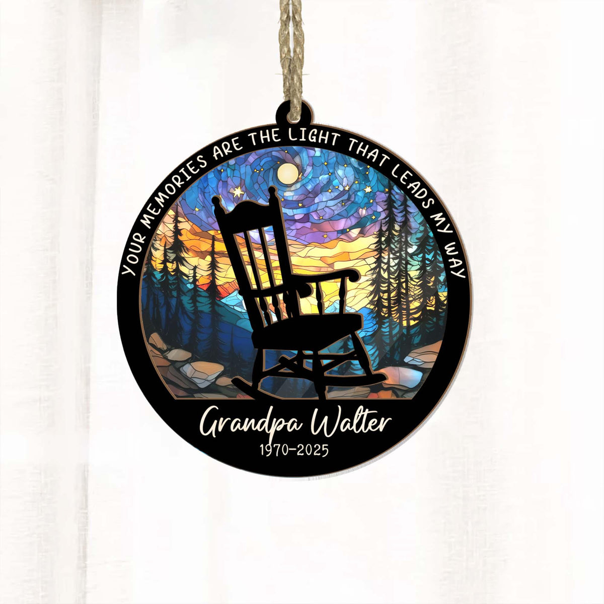 Personalized Memorial Suncatcher Ornament for Loved Ones, Custom In Loving Memory Suncatcher, Memorial Keepsake, Remembrance Ornament