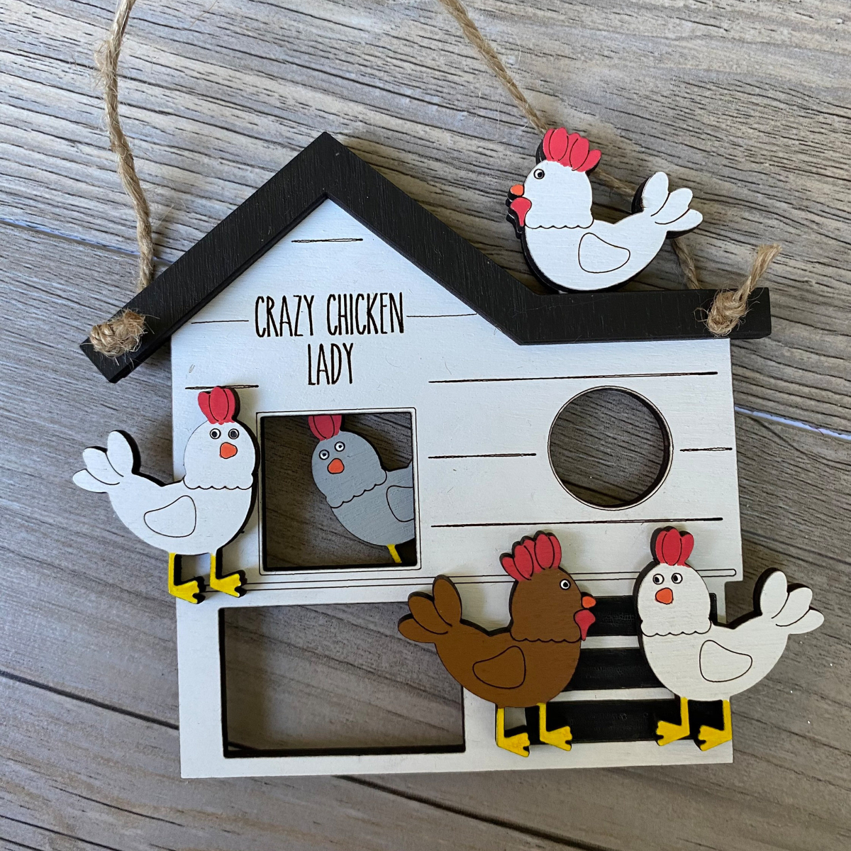 Chicken Coop Crazy Chicken Lady - Personalized Shaped Ornament - Christmas Farmhouse Gift