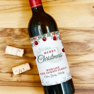 Custom Christmas Wine Labels, Personalized Holiday Wine Label, Gift for Friend, Holiday Party Hostess Gift, Christmas Party, Christmas Gift Ideas
