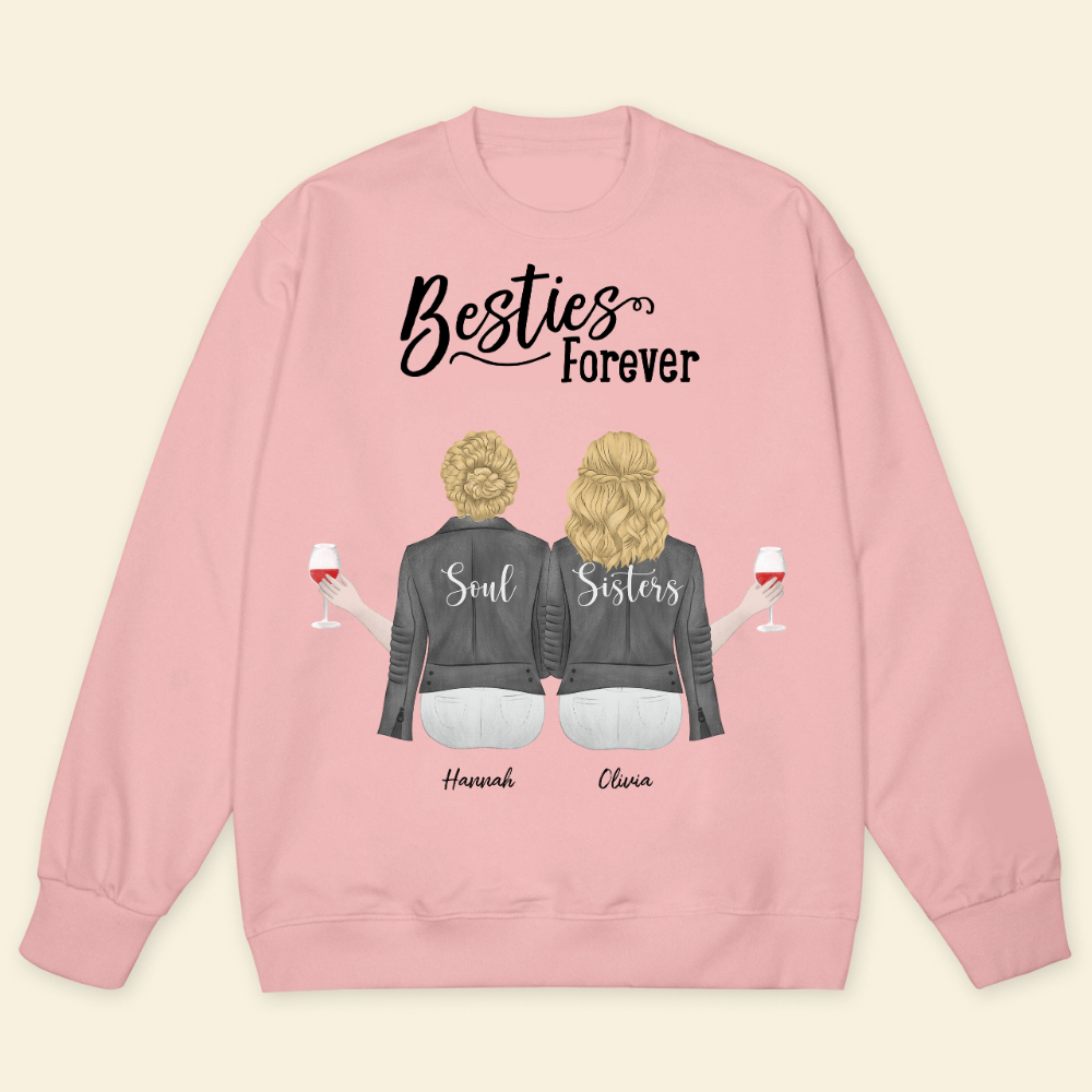 Besties Forever Wine Glass - Personalized Sweatshirt - Gift For Sisters, Bestie, Friends banner-3_c6bcc995-bc52-4446-aaf3-0f9e079e3979.png