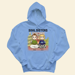 Soul Sisters Chibi - Personalized Hoodie - Christmas Shirt, Gift For Sisters, Bestie, Friends