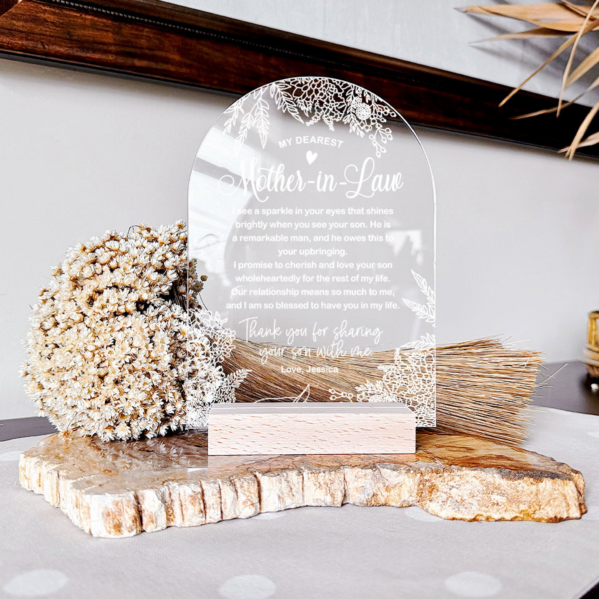 My Dearest Mother-In-Law, Personalized Acrylic Plaque, Gift For Mother-In-Law