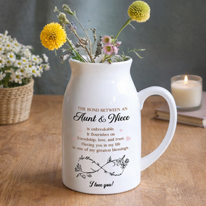 The Bond Between An Aunt & Niece Is Unbreakable, Personalized Flower Vase, Gift For Aunt, Mother's Day Gift