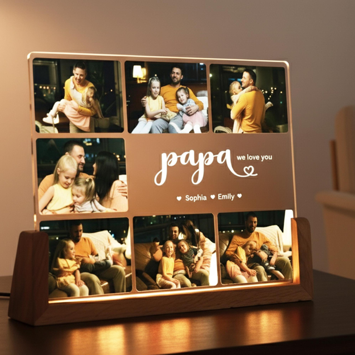 Personalized Photo Collage, Dad Photo Gift, Customized Frame & Photo, Fathers Day Photo Collage, Father's Day Gift, Dad Birthday Gift