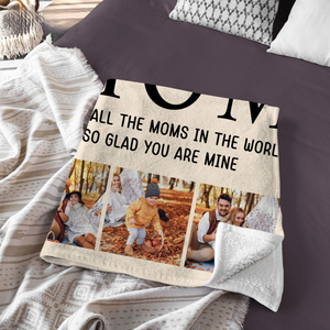 So Glad You Are Mine - Personalized Blanket - Gift For Mother