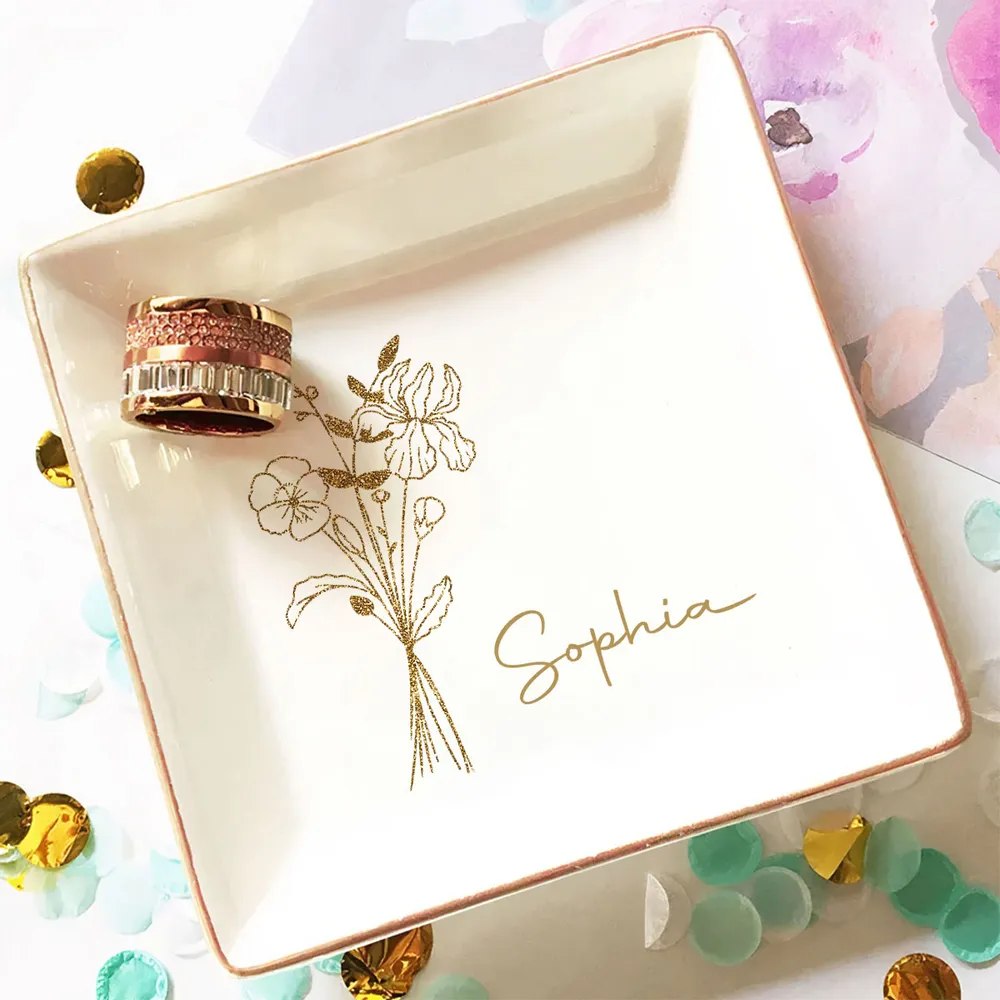 Friends Are Blossoms That Last Forever - Personalized Custom Jewelry Dish