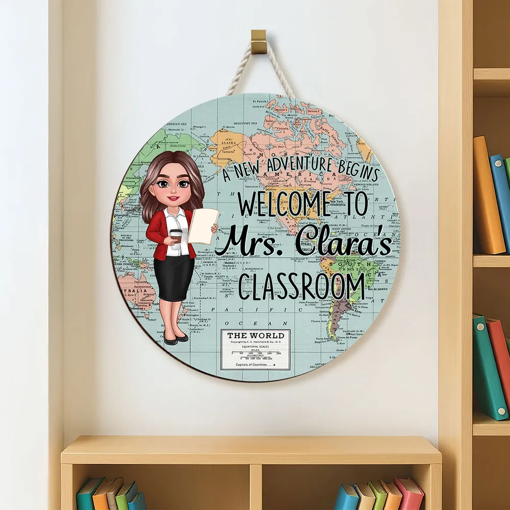 A New Adventure Begins - Personalized Wooden Sign - Gift For Teacher, Back To School