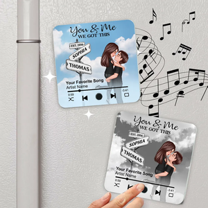 Always Beside You Couple Street Signs - Personalized Music Fridge Magnet - Heartfelt Gift For Couple
