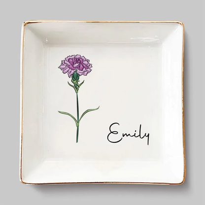 Friends Are Flowers That Never Fade - Personalized 3D Inflated Effect Jewelry Dish - Gift For Bestie