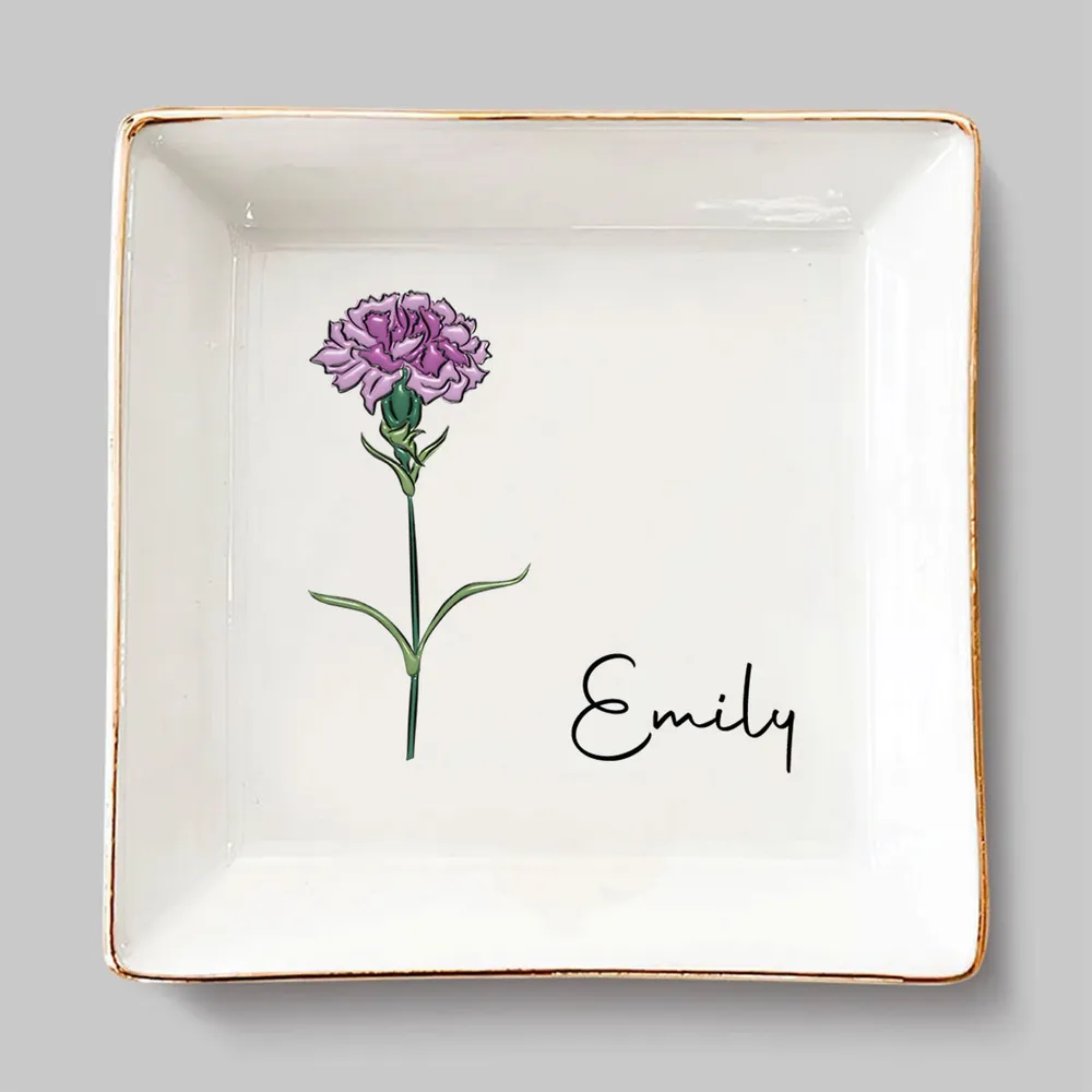 Friends Are Flowers That Never Fade - Personalized 3D Inflated Effect Jewelry Dish - Gift For Bestie