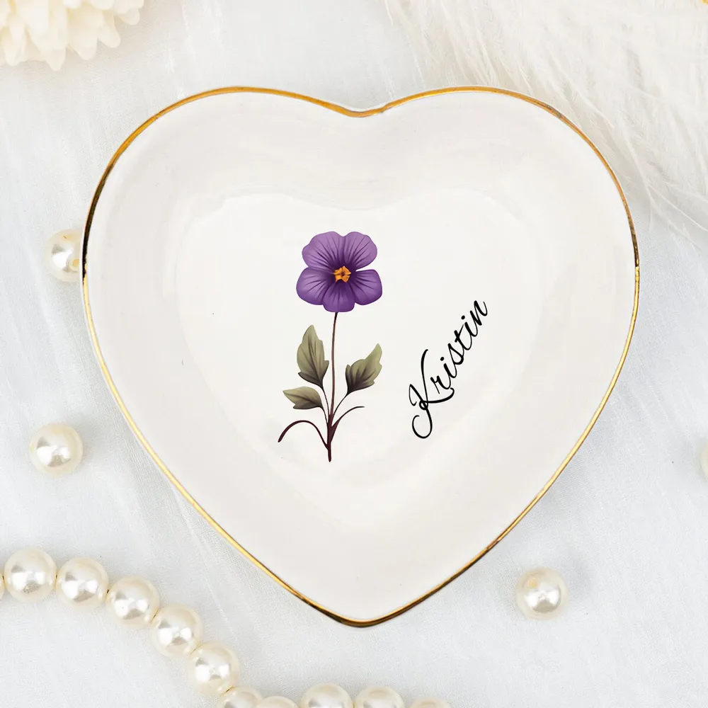 Flowers Are Love's Language - Personalized  Jewelry Plate - Gift For Her, Gift For Mother, Sister, Friends