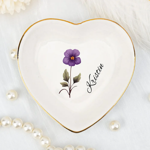 Flowers Are Love's Language - Personalized  Jewelry Plate - Gift For Her, Gift For Mother, Sister, Friends