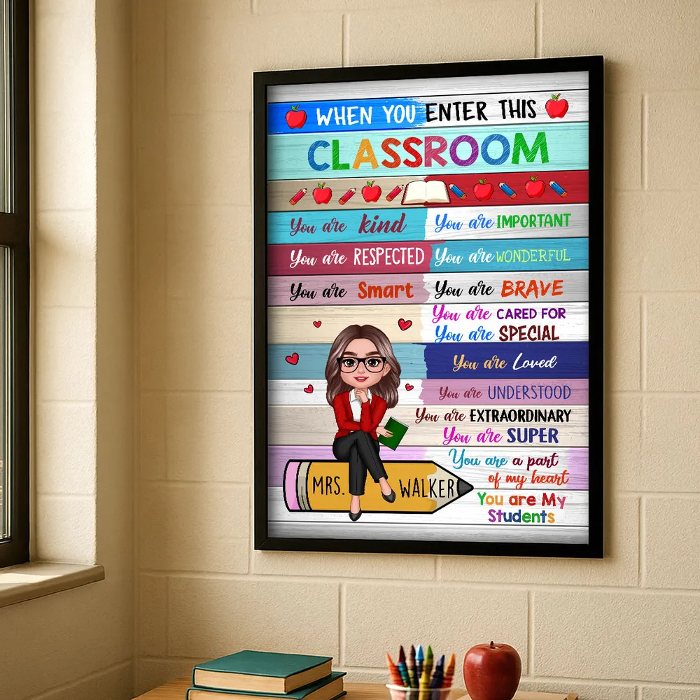When You Enter This Classroom - Personalized Canvas - Teacher, Back To School Gift