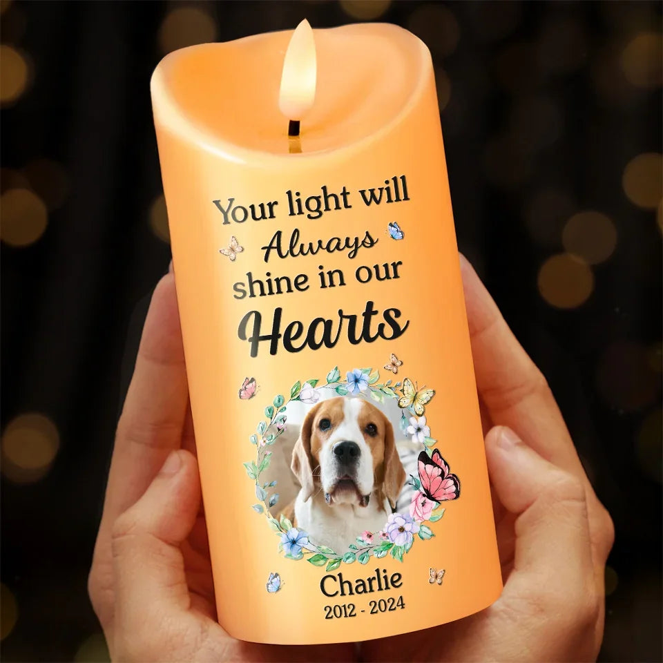 Custom Photo In Loving Memory Of A Loyal Friend - Custom LED Flameless Candle - Sympathy Gift, Christmas Gift For Pet Owners, Pet Lovers