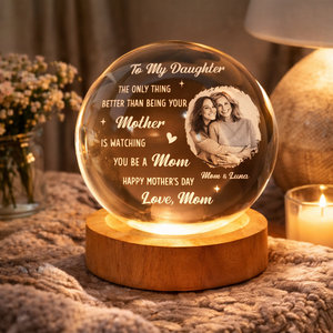 To My Daughter Watching You Being A Mom - Personalized Crystal Night Light - Gift For Daughter On Mother's Day