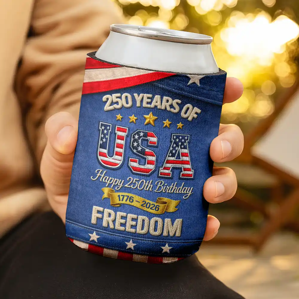 America 250 Years Of Freedom - Personalized UV Printed Cup Cover - Patriotic Gift, 4th Of July, 250th Anniversary Gift