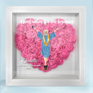A Sweet Ending To A New Beginning Graduation - Personalized Flower Frame Box - Graduation Gift