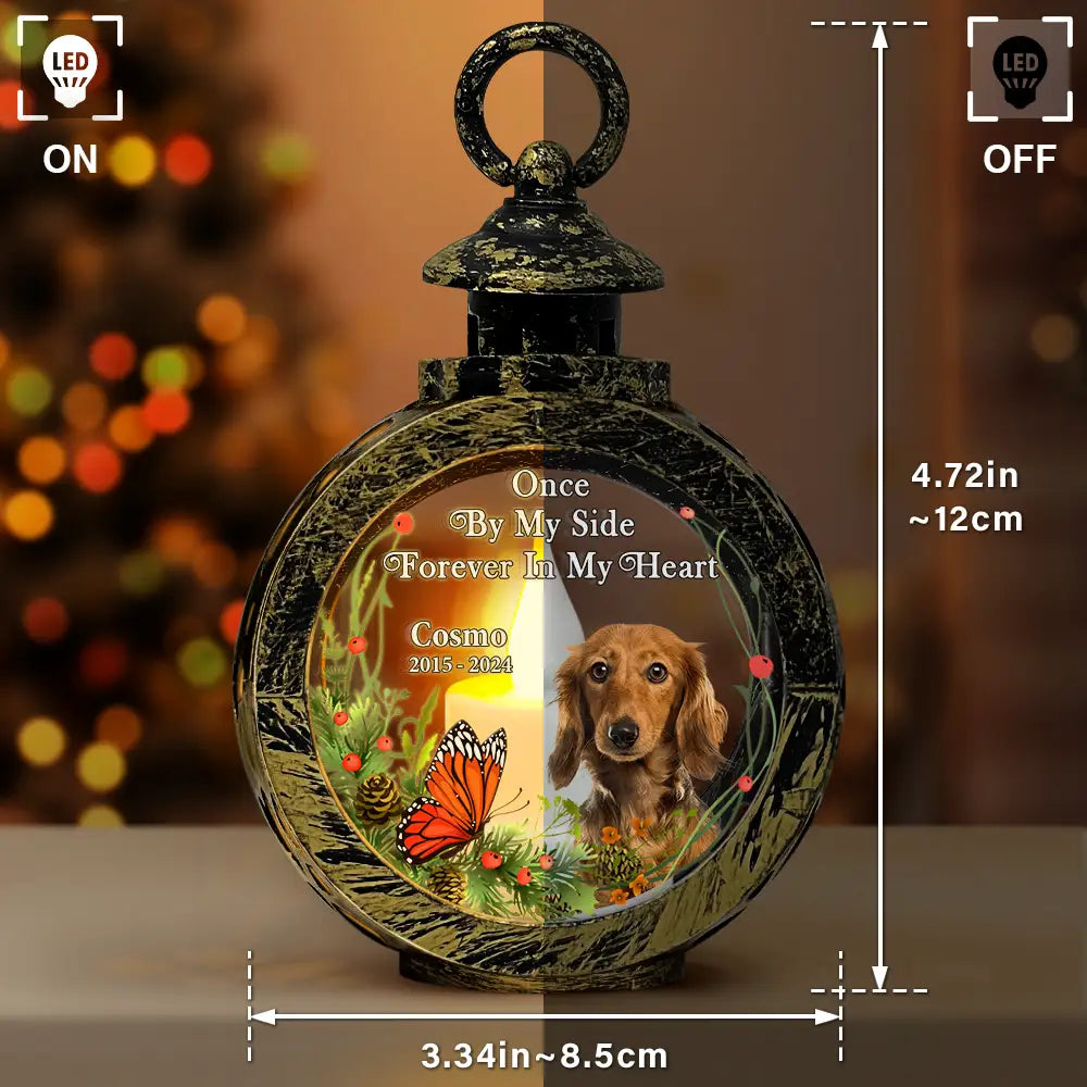 Your Light Will Always Shine In My Heart - Personalized Lantern LED Flameless Candle - Memorial Dog, Christmas Gift For Dog Lover