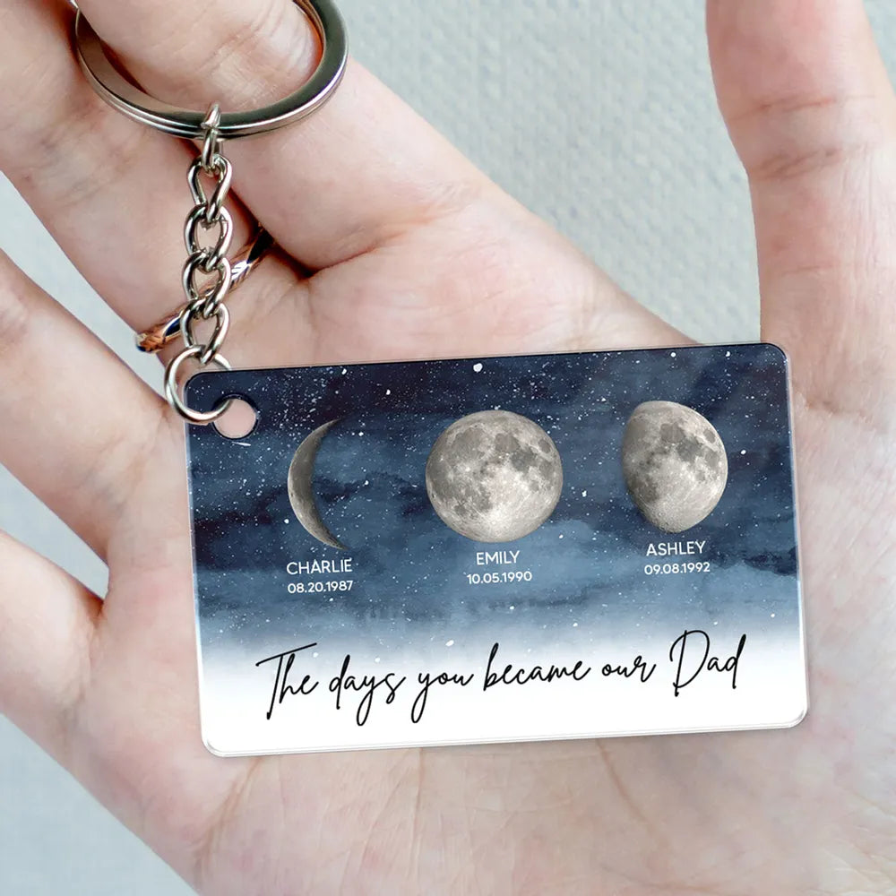 The Night You Became My Dad - Personalized Acrylic Keychain - Gift For Dad, Father's Day, Birthday Gift