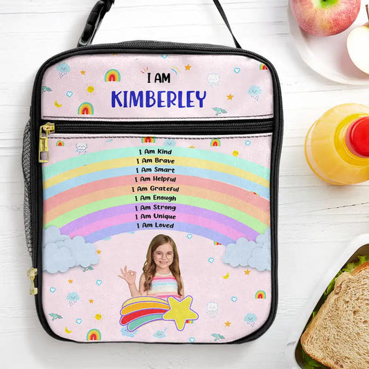 Daily Affirmations Custom Photo - Personalized Lunch Bag - Gift For Kids, Back To School Gift