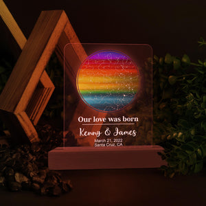 Personalized Star Map By Date Rainbow Lamp, Love Lamp For Valentine Gifts, Anniversary Gifts For Couple