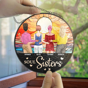 Bestie Forever - Personalized Suncatcher Stained Glass - Gift For Besties, Soul Sisters, BFF