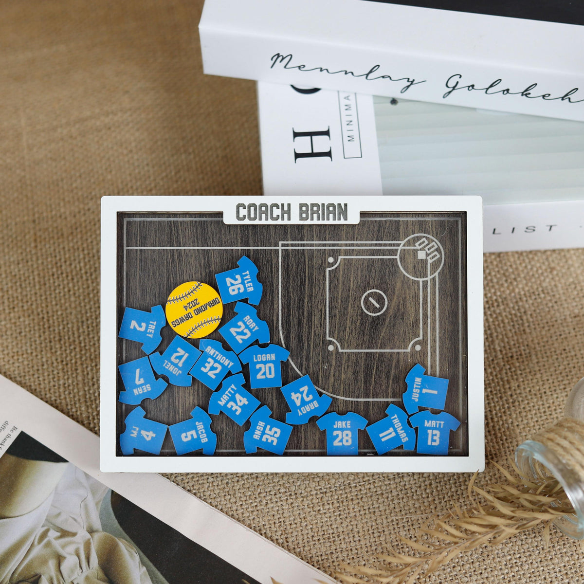 Softball Fridge Magnetic Frame, Personalized Softball Jersey Shaker, Softball Senior Keepsake, Magnet Sport Mini Shaker for Coach, Manager